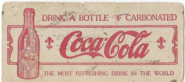 Coca-Cola Blotter - Drink a Bottle of Carbonated